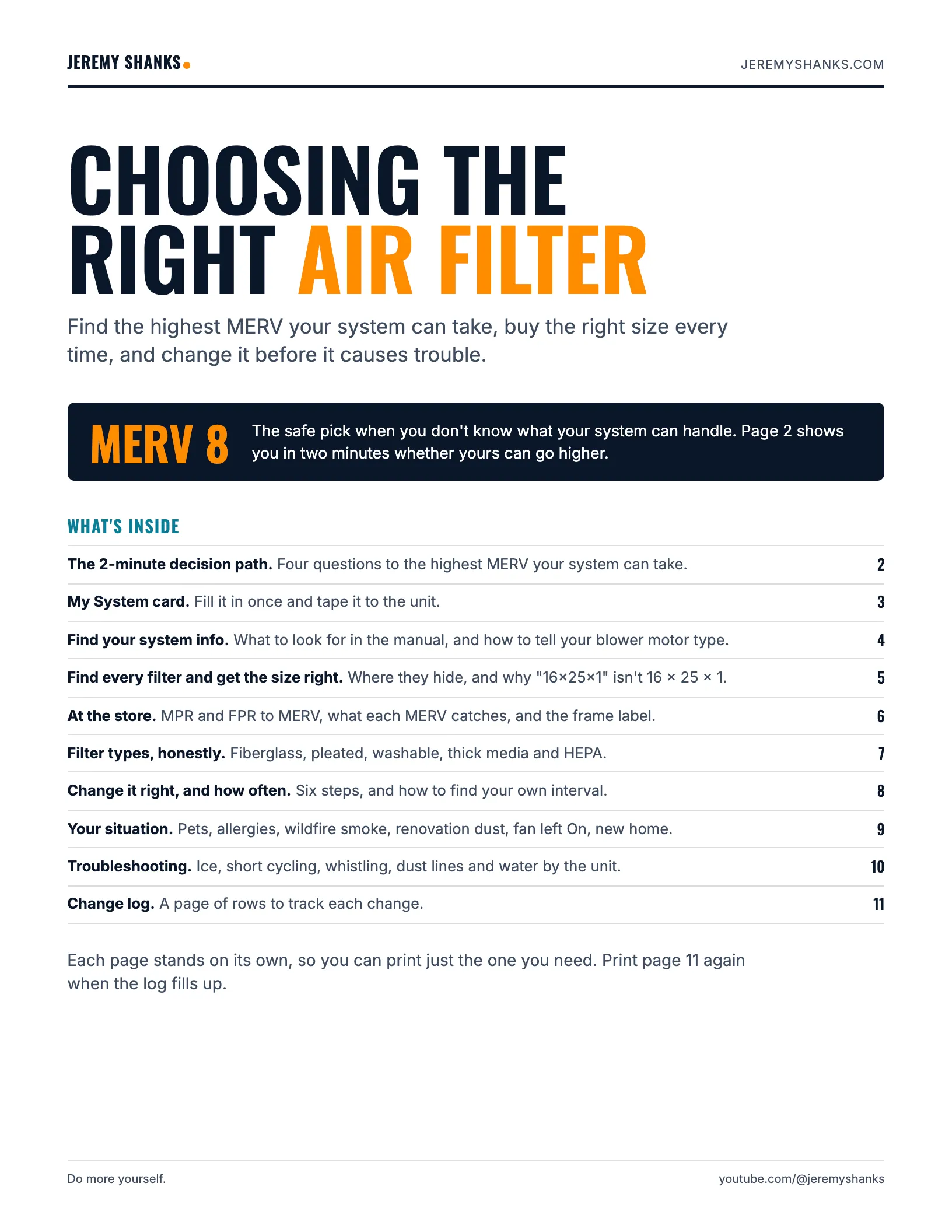 The cover of the air filter guide